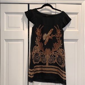Black Printed babydoll dress